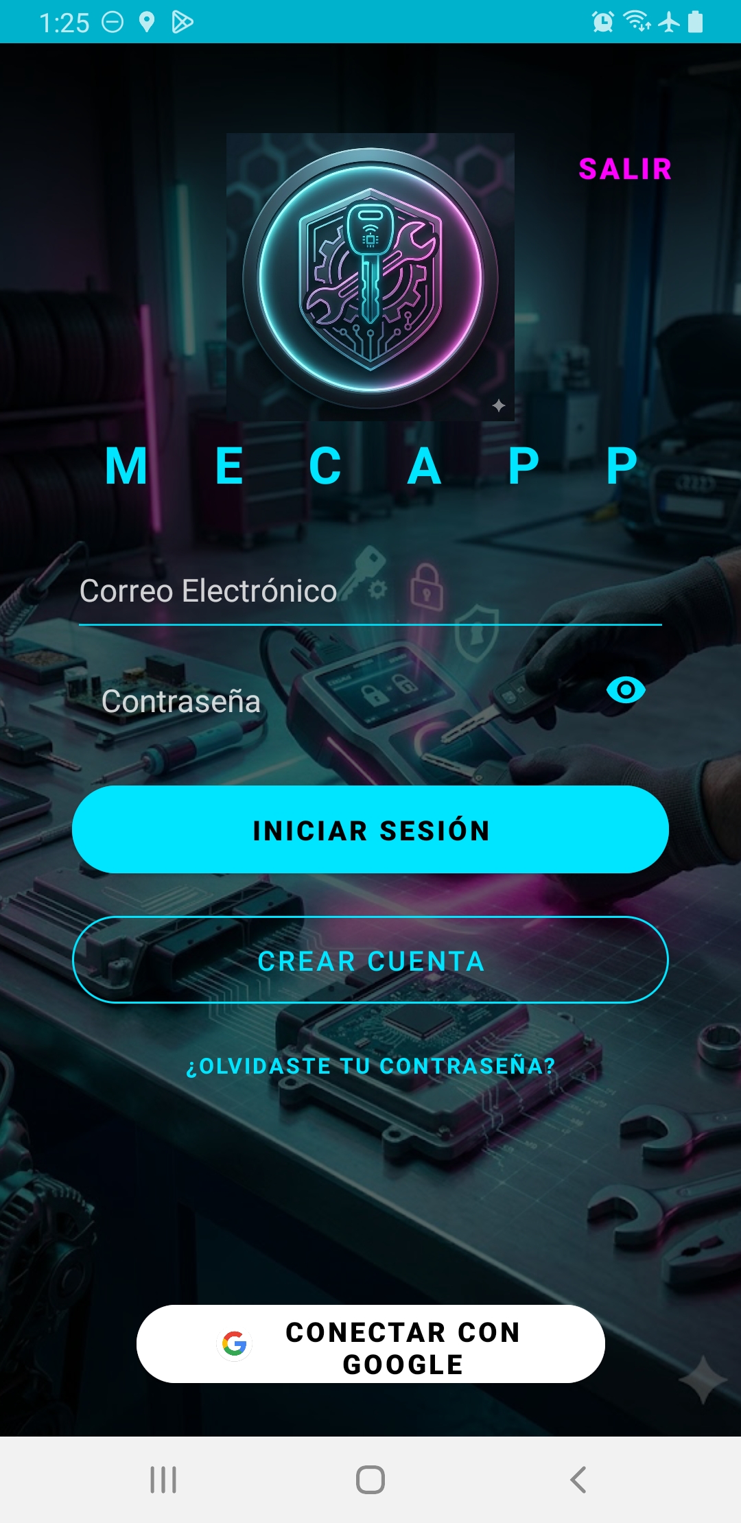 Mecapp Interfaz Principal