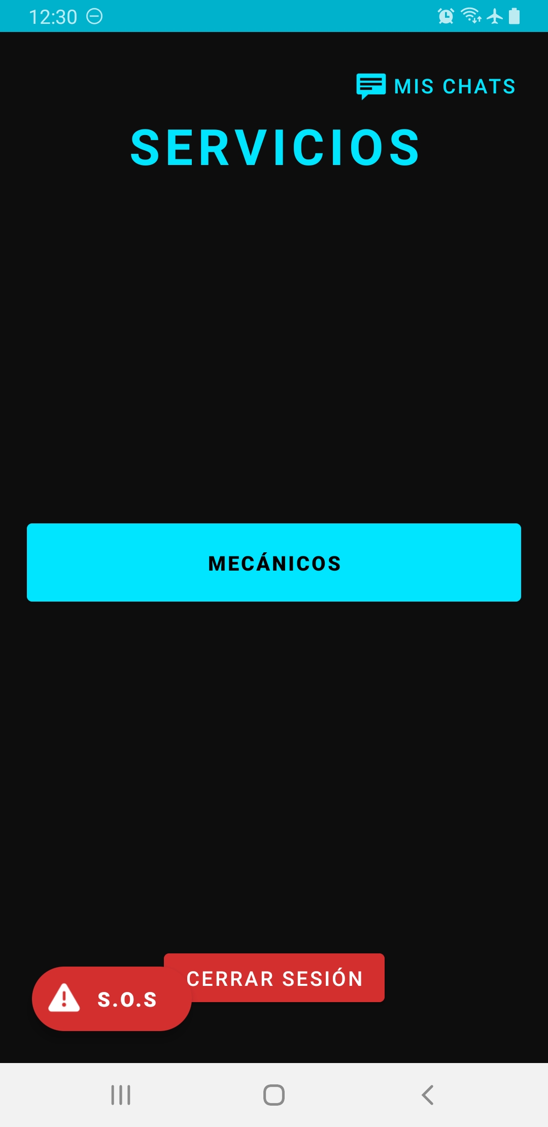 Interfaz de la App - Menú Principal